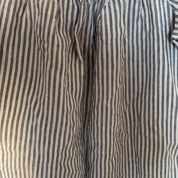 French Linen Blue and White Striped Dress - Picture 2 of 7